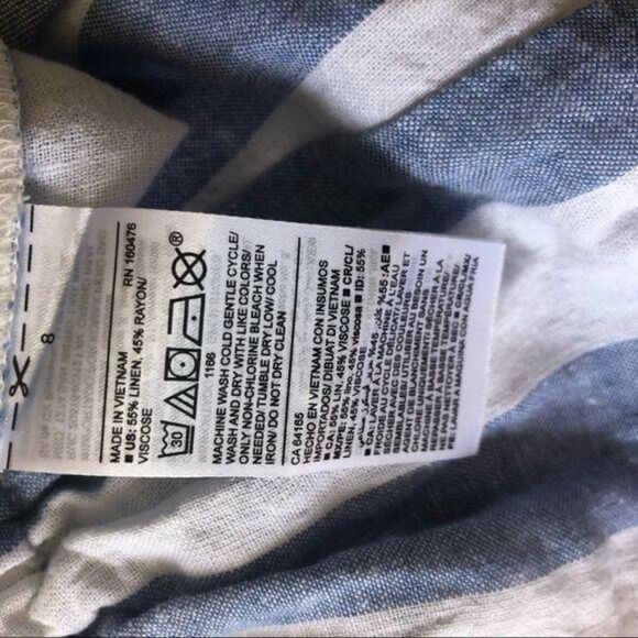 Old Navy Linen-Blend Striped Cullote Pants Size 8 - Picture 4 of 5